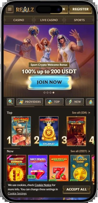 Scopri i Giochi di Cassino di Realz e Scommetti con Sostegno in Italia